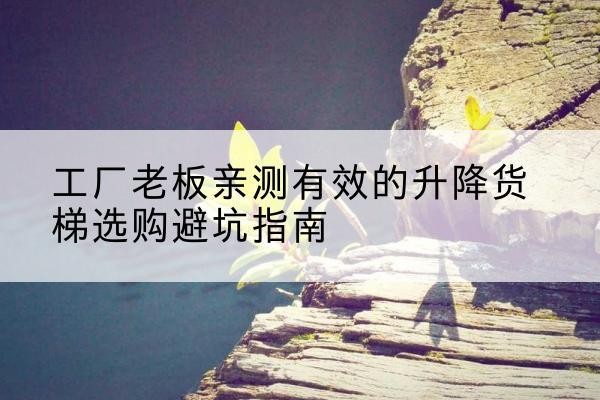 城子河升降货梯怎么选-工厂老板亲测有效的升降货梯选购避坑指南